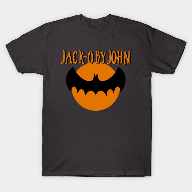 Bat With Orange Moon T-Shirt by Jack-O 